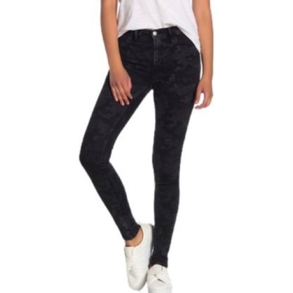 Free People Camouflage Skinny Jeans in Black Grey - Picture 2 of 7